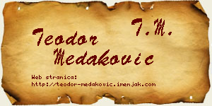 Teodor Medaković vizit kartica